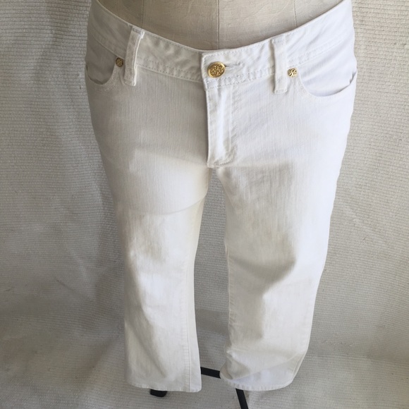 Tory Burch High Rise White Ankle Cropped Jeans 28 - Picture 8 of 8